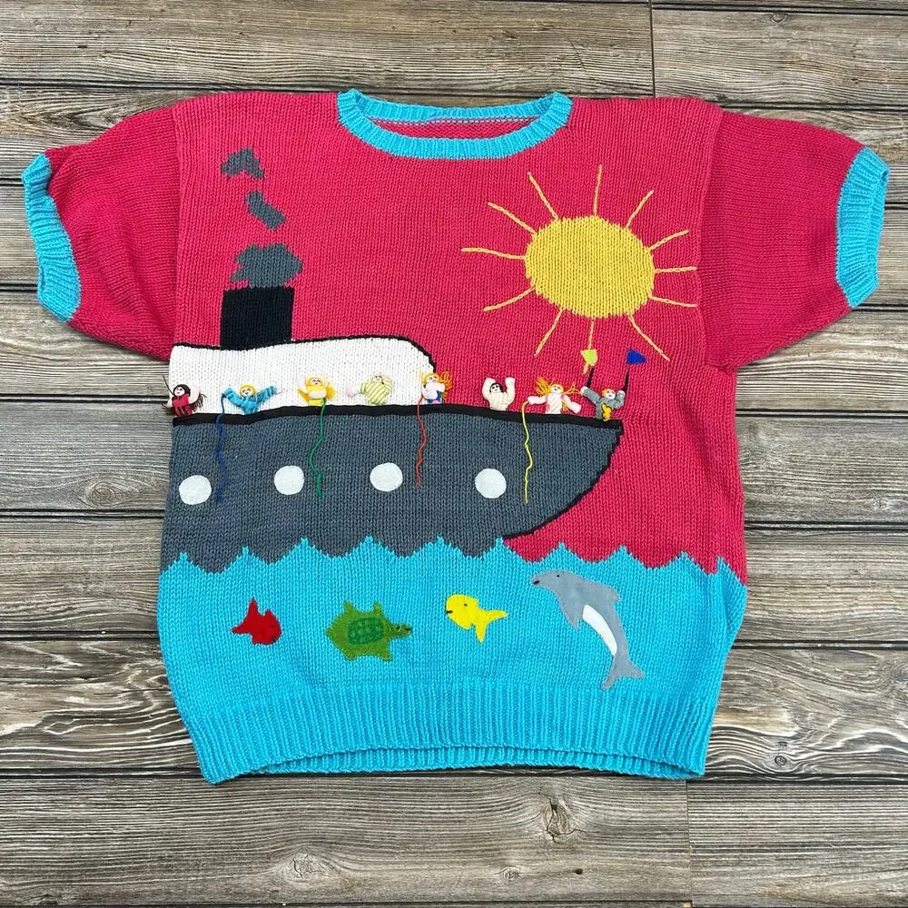 Handmade Vintage Sweater Shirt Size Medium - Picture 2 of 6